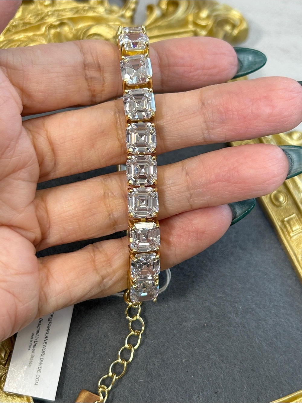 Park Lane Desire Limited Edition Gold-Tone Bracelet with Clear Square Stones